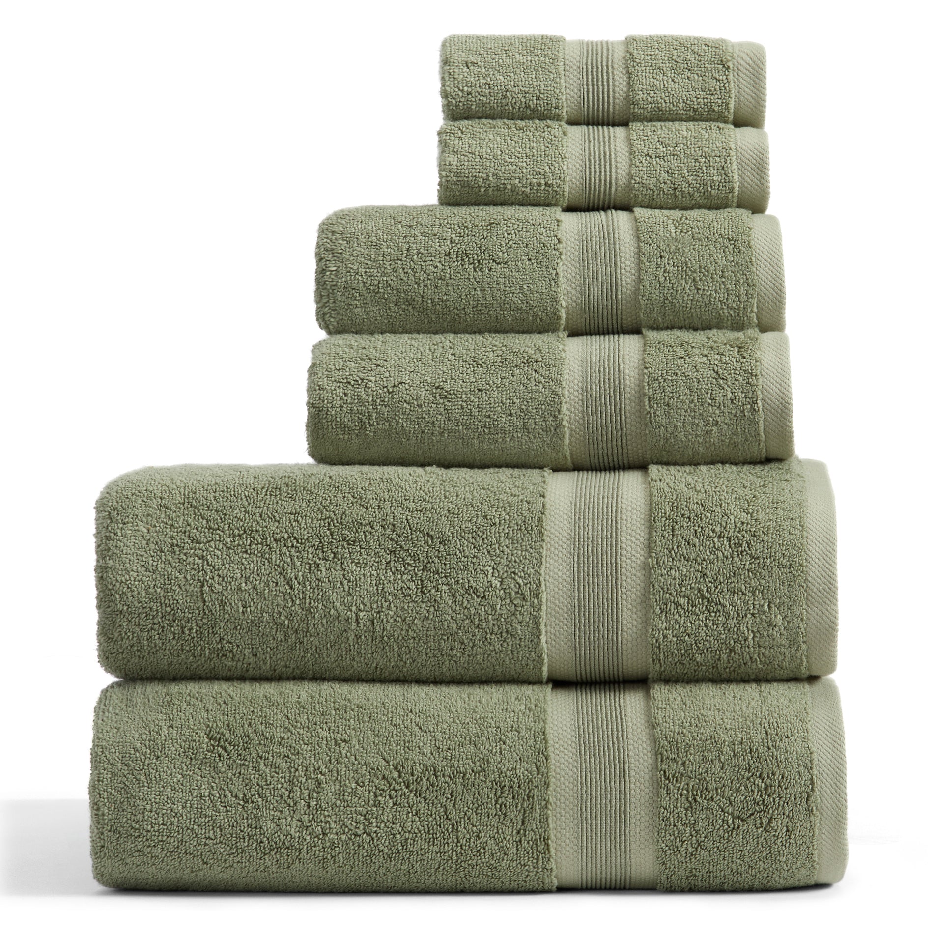 Springtree | Raya Collection | Luxury Bamboo Bath Towel Sets - Lilly Pad Green